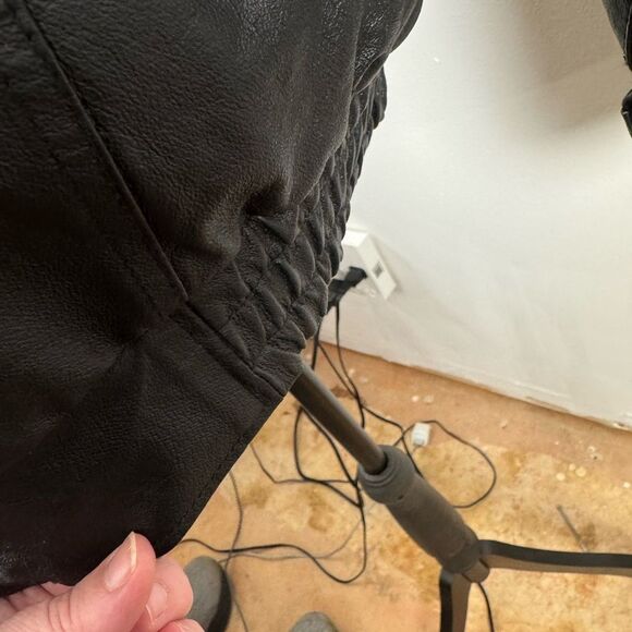 Black Leather Jacket with USA Design - Picture 7 of 13